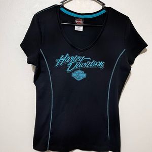 Harley Davidson Women’s Black Short Sleeved Tshirt Size XL